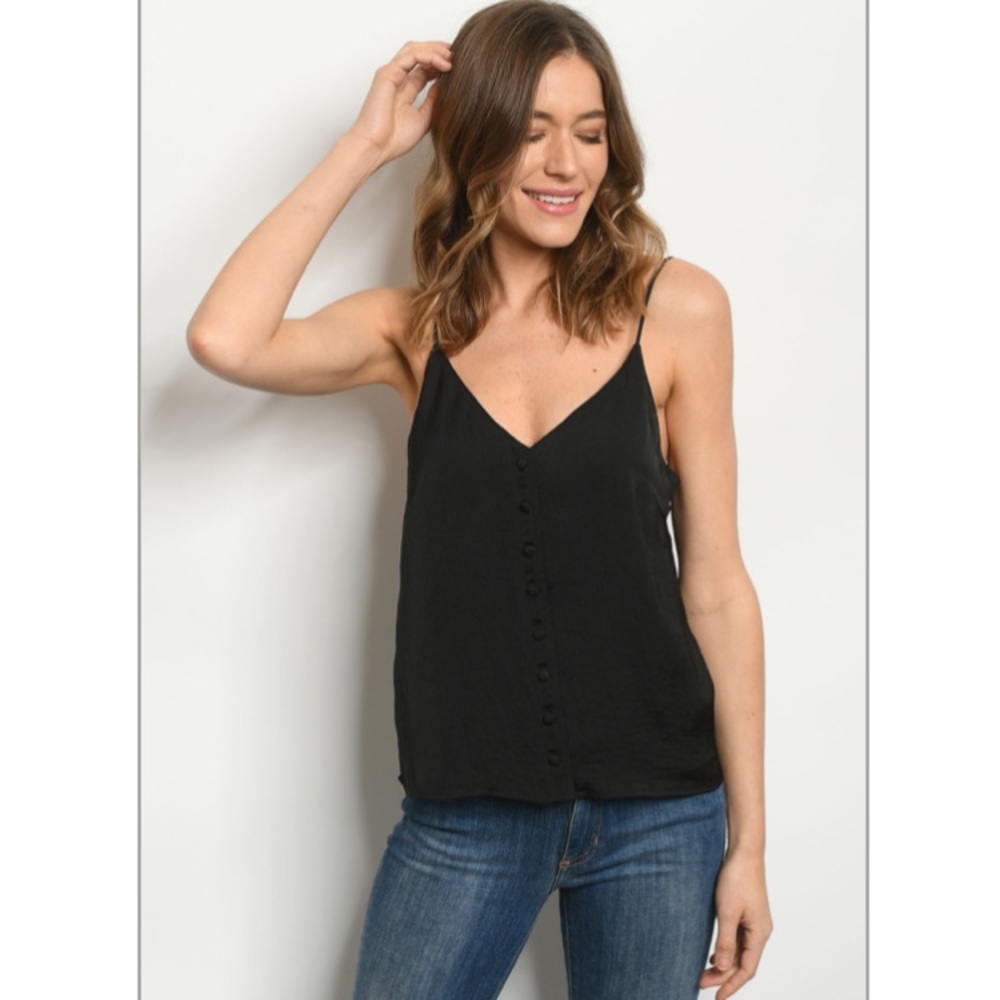 Front Button Black Tank